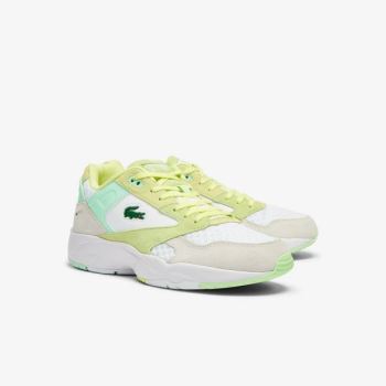 Lacoste Storm 96 Lo Suede and Mesh Sneakers - Tenisky Pánské Bílé / Světle Žluté | CZ-oLw2nY